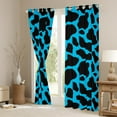 thumbnail image 3 of Erosebridal Cow Print Curtains Kawaii Farm Animal Blackout Curtains, Black Blue Curtains & Drapes Highland Cattle Bull Skin Bedroom Curtains, Hair Skin Window Treatments, 3 of 6