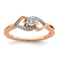 thumbnail image 3 of Auriga 14K Rose Gold Polished Side Hearts Diamond Ring Size 7 (0.12ct, Clarity- I2)for Women, 3 of 6