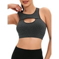 thumbnail image 2 of SAYFUT Womens Middle Impact Sports Bra Workout Crop Top High Neck Longline Sports Bra for Yoga Gym, 2 of 7