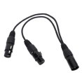 thumbnail image 1 of Y Shape Splitter Cable, 3 Pin Connector 30CM XLR Male To Dual Female Cable  for Microphones Power Amplifiers, 1 of 7