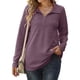 thumbnail image 1 of Camiseta de Punto de Manga Larga Ticfox con Cuello Vuelto y Cremallera para Mujer Color Morado XL, 1 of 7