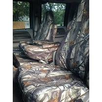 F58 2002-2010 Ford F250-F550 Super Duty, Front Truck Seat Covers only, 40/20/40 Split Bench Seat with Molded Headrests in Camo Endura
