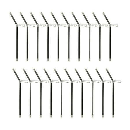 Kairuite 20pcs Fishing AntiFeede Boom Tube Balance Connector With Snaps L Shape 15cm black