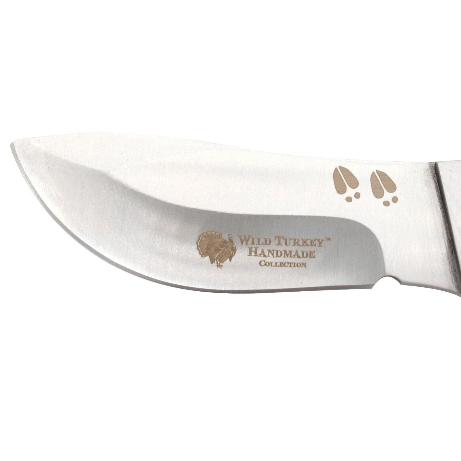 Wild Turkey Handmade 8'' Wildlife Collection Fixed Blade Hunting Knife w. Sheath
