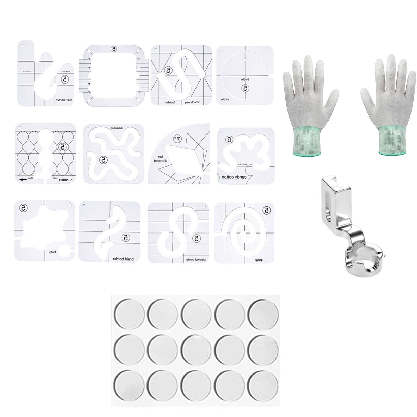 15 Pcs Frees Motion Quilting Template Ruler Acrylic Ruler Quilting Stencil Sewing Ruler Quilting Ruler for Quilting