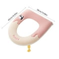 thumbnail image 3 of Qocolhg Bathroom Soft Thicker Warmer with Snaps Fixed Stretchable Washable Cloth Toilet Seat Cover Pads, Easy Installation& Cleaning, Clearance, Pink, 3 of 6