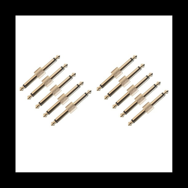 10Pcs 1/4 Pulgada 6.35 mm Efectos de Guitarra Conector de Pedal Acoplador Jack Interfaz Adaptador de Cable Accesorios de Placa de Pedal Eléctrico