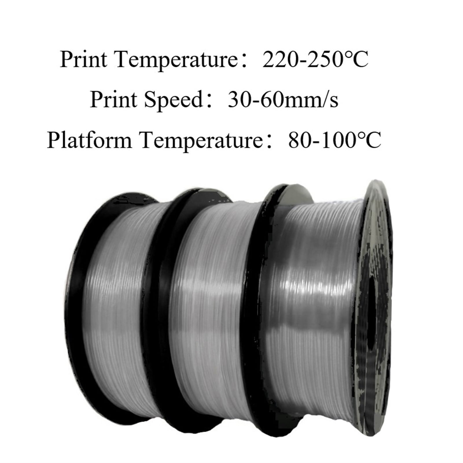 Transparent Fluorescent Red Filament for 3D Printer, ABS Carbon Fiber, 1.75mm +/-0.05mm, Printing Temperature 220-250 Degree, 1KG