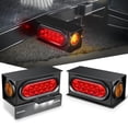 thumbnail image 1 of Nilight 2PCS Steel Trailer Light Boxes Housing Kit w/ 6Inch Oval Red Tail Lights 2 Inch Round Amber Side Marker 3LED License Plat, 1 of 7