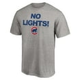 thumbnail image 2 of Men's Heather Gray Chicago Cubs No Lights T-Shirt, 2 of 3