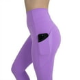 thumbnail image 4 of YITTY Active Women's UltraLuxe High-Waist Pocket Legging, Athleisure, 4-Way-Stretch, Neon Violet, XL, Regular | 27" Inseam, 4 of 8