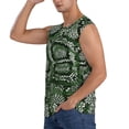 thumbnail image 3 of Gaeub Green Snakeskin Men's Sleeveless Muscle Shirts Workout Tank Tops, Odor Protection and Comfortable - XX-Large, 3 of 8