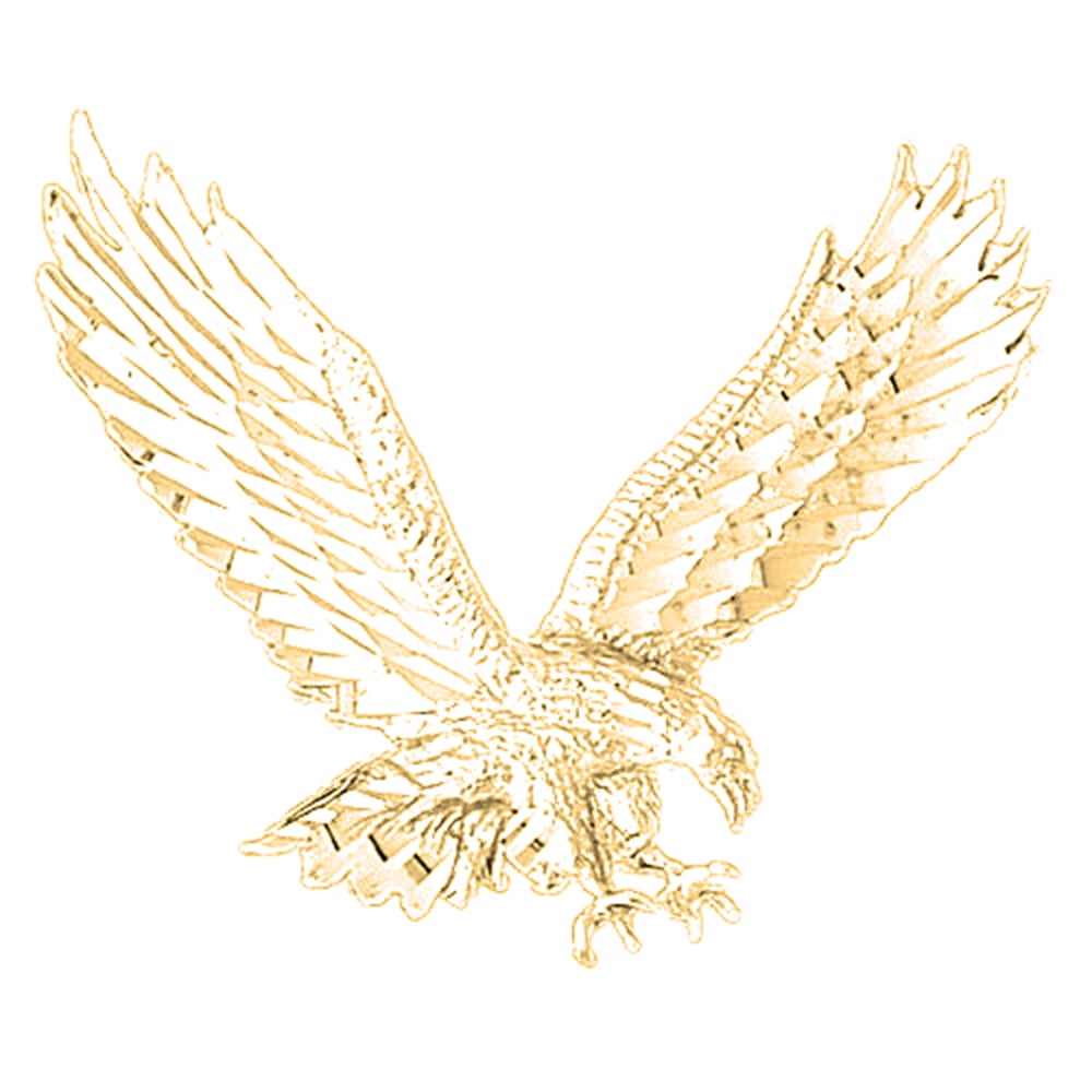 Jewels Obsession Eagle Pendant Sterling Silver 29mm Eagle with 7.5 Charm Bracelet