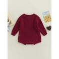 thumbnail image 5 of Canrulo Newborn Infant Baby Girl Boy Sweater Knit Oversized Pullover Sweatshirt Romper Warm Fall Winter Clothes Red 12-24 Months, 5 of 7