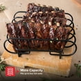thumbnail image 5 of Nexgrill BBQ Rib Rack, Non-Stick Smoker Accessory for Outdoor Grilling & Cooking, Holds Up to 4 Racks of Ribs, Built-In Handles, Compatible with Grills, Smokers, and Ovens, Black - 530-0026, 5 of 6