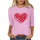 thumbnail image 2 of Xuyuer Women's Valentine 3/4 Sleeve Round Neck Shirt Funny Love Heart Graphic Tee Casual Couple Top Blouse, 2 of 5