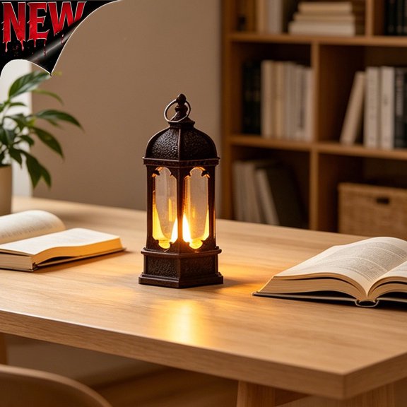Tryvkinvive Vintage Gothic Mini LED Lantern,Retro Flameless Candle Lantern,Hanging Tabletop Decor Light for Wedding,Halloween,Indoor Home & Party Decor