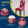 thumbnail image 2 of Dining Room Chair Covers - Stretch Kitchen Chair Covers Set of 6, Removable Washable Slipcovers for Home, Hotel, Banquet, 2 of 7