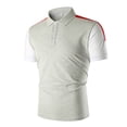 thumbnail image 1 of Mens Tops Short-Sleeved Turn-Down Collar Patchwork Buttons Blouse Shirt Tops, 1 of 4