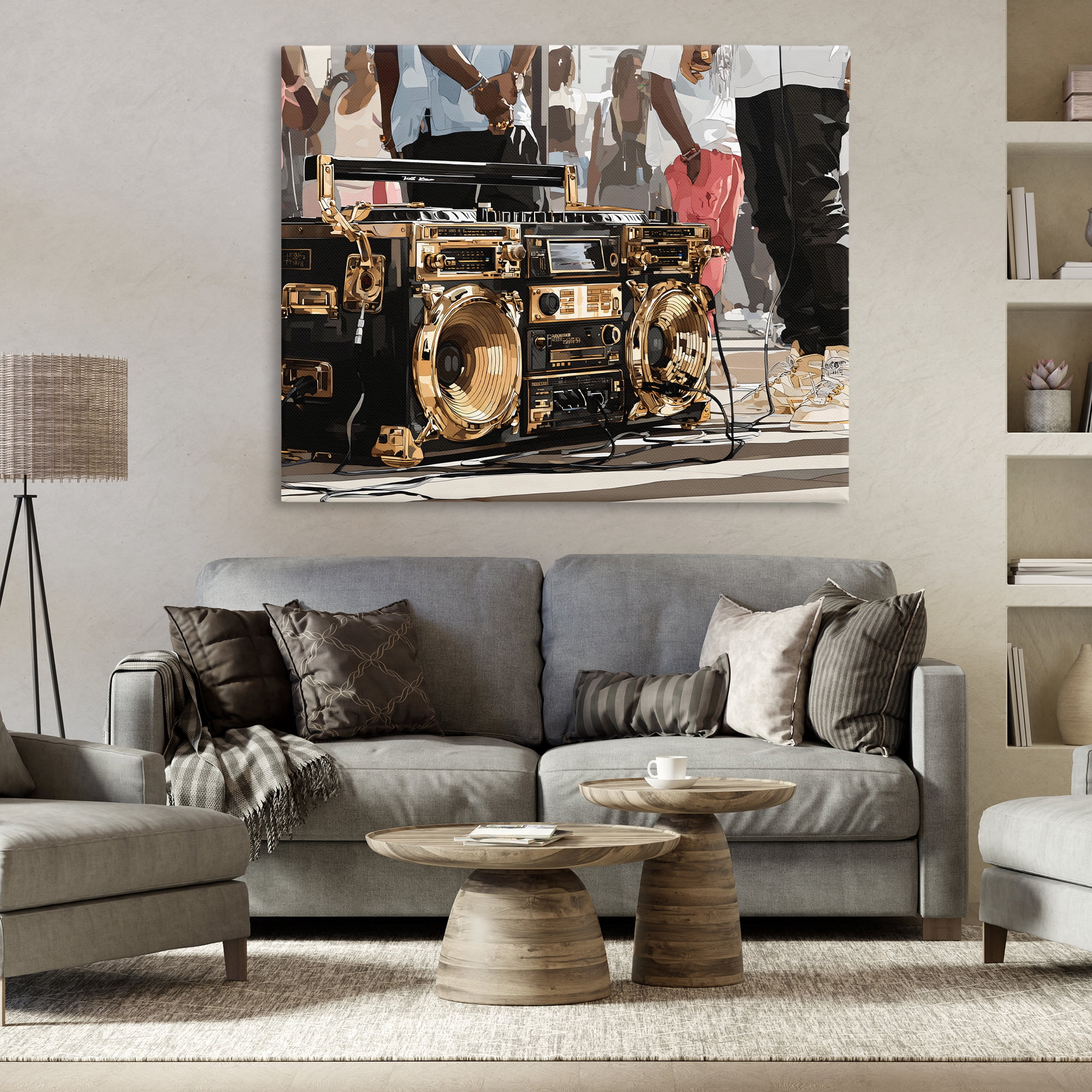 Stupell Industries Golden Stereo Hip Hop Beats Canvas Wall Art, design by Franklyn Gregory