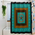 thumbnail image 3 of Village Stars Shower Curtain, 72" x 72", Turquoise Western Texas Star Wheat Ears Waterproof Bathroom Curtain Washable Shower Curtain Set with 12 Hooks, 3 of 8