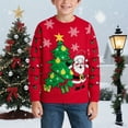 thumbnail image 4 of MIXUE Toddler Girls Sweaters Holiday Pullover Xmas Tree Print Kids Sweater Winter Christmas Day Boys Knit Outerwear, 4 of 9