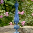 thumbnail image 3 of Zaer Ltd. Ornate Metal Pedestal Style Birdbath with Cast Iron Birds on Rim Full Base (Blue), 3 of 8