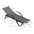 thumbnail image 3 of Walsunny 2 PCS Outdoor Chaise Lounges Chair Aluminum Reclining Patio Lounge Chairs with 5 Adjustable Position Recliner Drak Grey, 3 of 7