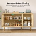thumbnail image 3 of Farini Modern Sideboard Buffet, 3-Door Rattan Storage Cabinet for Kitchen, Living Room & Entryway, Nature, 3 of 8