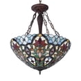 thumbnail image 2 of CHLOE Lighting IVANA Tiffany-style 3 Light Floral Inverted Ceiling Pendant 21" Shade, 2 of 3