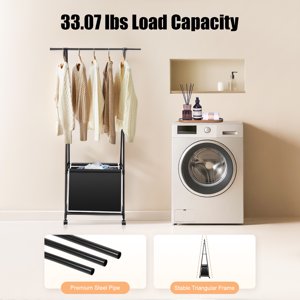 Clothes Rack with Laundry Basket Rolling Coat Rack Clothes Rack with Wheels