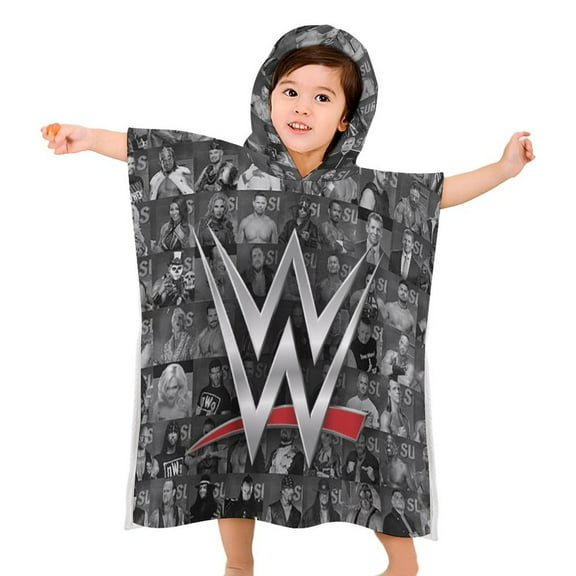 WWE WWE Kids Beach Towels with Hood Soft Quick Dry Absorbent Hooded Towels Bath Robe for Swim Pool Bath Poncho Towels