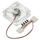 thumbnail image 1 of Ventilador de caja de computadora claro 1800RPM 80mm 4 pines con LED colorido, ventilador de enfriamiento silencioso 4 LED 12V para escritorio con 4 tornillos, 1 of 5