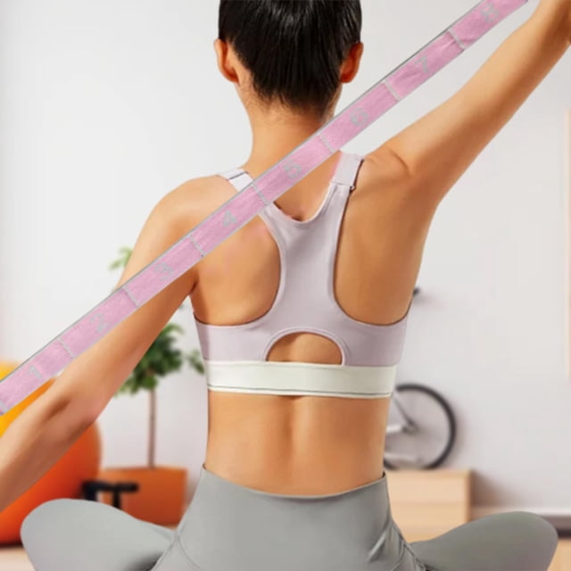 DYNWAVECA 8 Segment Stretch Strap Elastic Strap for Upper Lower Body Leg Shoulder Pink