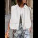 thumbnail image 4 of Chaleco Informal con Cremallera para Mujer, Estilo Cargo, Extragrande, con Dobladillo Fruncido, Sin Mangas, Chaquetas y Tops. XXL, 4 of 7