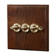 thumbnail image 1 of simhoa Wooden Lighting Switch Plate Premium Outlet Panel for Hotel Kitchen Room Three Levers, 1 of 8