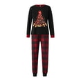 thumbnail image 2 of Elippeo Christmas Family Pajamas Matching Set Elk Print Long Sleeve Tops and Stretch Plaid Pants Sleepwear Soft Nightwear, 2 of 10