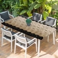 thumbnail image 2 of Brown Geometric Table Cloths for 6 Foot Rectangle Tables, Modern Abstract Art Ombre Patio Waterproof Elastic Fitted Tablecloths, Washable Rectangular Table Cover for Camping, 2 of 8