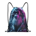 thumbnail image 1 of Saiise Hip-Hop Glasses Gorilla Pattern Sports Drawstring Backpack - String Swim Gym Bag with Wet Proof Pocket for Women&Men-Small, 1 of 6