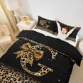 thumbnail image 3 of Erosebridal Chic Cheetah Print Twin Bedding, Personalized Initial G Duvet Cover Set, Black Brown, Black Reversible 2 Pieces, 1 Duvet Cover and 1 Pillowcase (No Comforter), 3 of 6