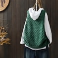 thumbnail image 3 of Delayuji Women's Knitted Sweater Vest Solid Color Hollow Pullover Vest Loose Casual Vest Womens Fashion Sweater Green, 3 of 6