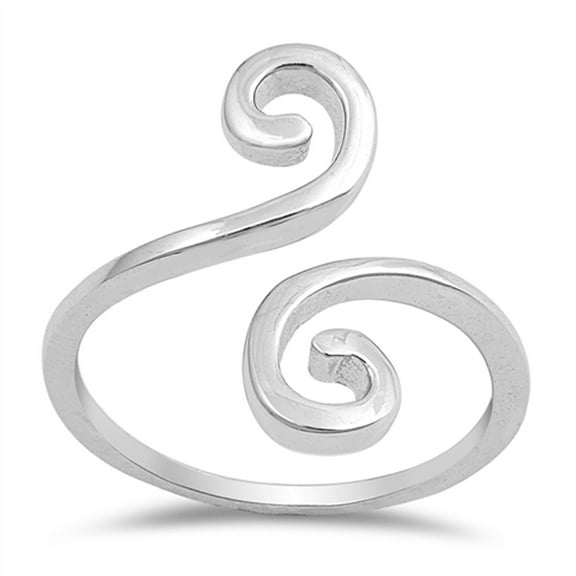 Beautiful Open Swirl Ring .925 Solid Sterling Silver Band Jewelry Female Male Unisex Size 6
