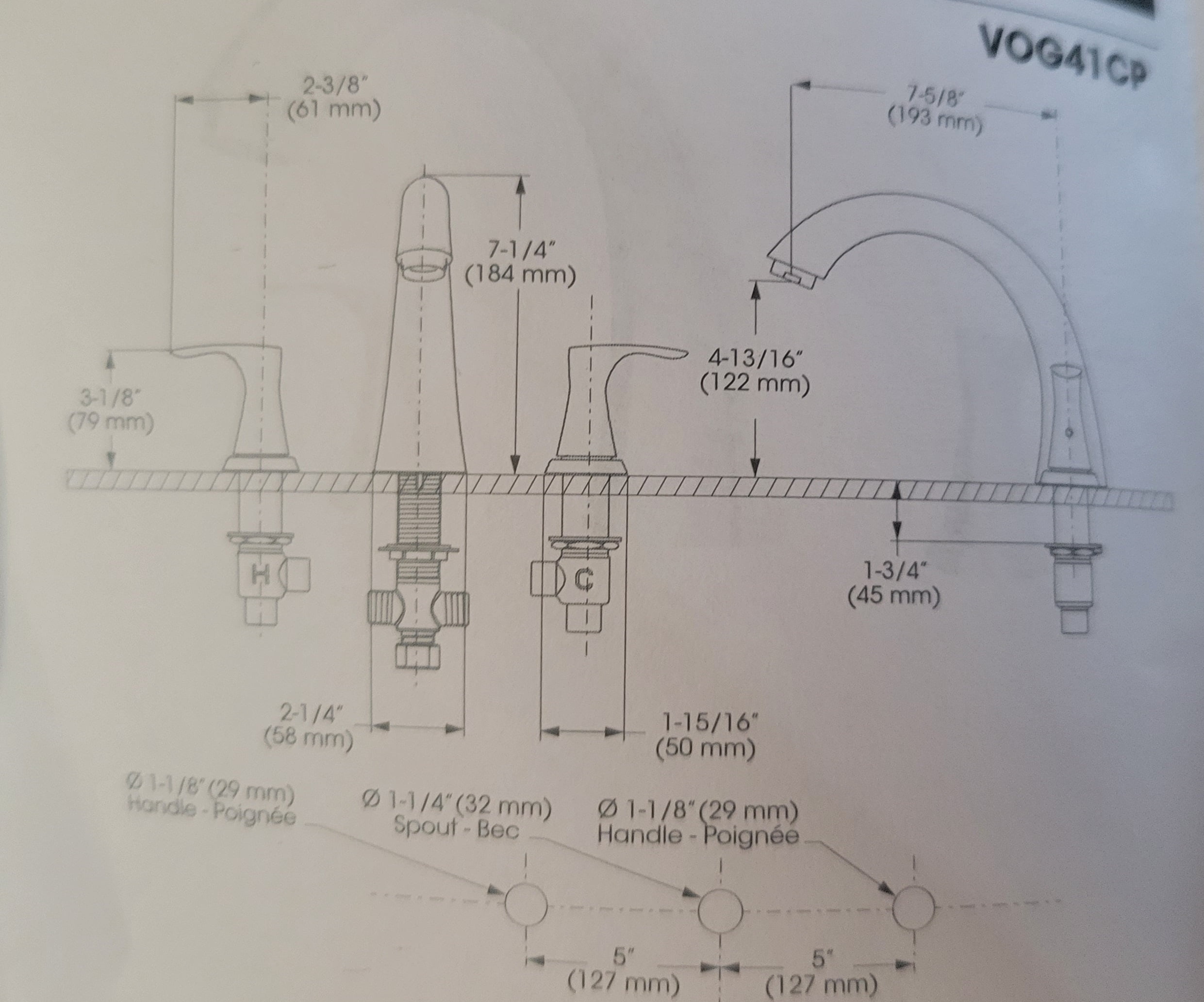 H2Flo Vogue Roman Bathtub Faucet
