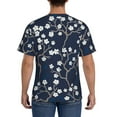 thumbnail image 3 of Vsdgher Cherry Blossoms on Navy Background Print Men's Dry Fit Mesh Athletic Shirts Moisture Wicking Tennis T-Shirt Tops, 3 of 9