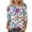 Purple-Shirts, variant on Jsaierl 3/4 Sleeve Womens Tops Summer Round Neck Shirts Fashion Print Petite Hollow Out Blouses Work Loose Fit T-shirts Top S-2XL
