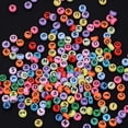 thumbnail image 4 of 200 piezas/pieza, cuentas de borde multicolor, sueltas, 7 mm, bricolaje, collar, alfabeto, 5 color de mezcla, 4 of 9