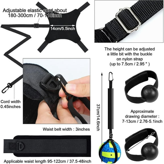 8-in-1 Volleyball Training Equipment Aid Kit with Spike Trainer & Resistance Belt - Volleyball Practice Set
