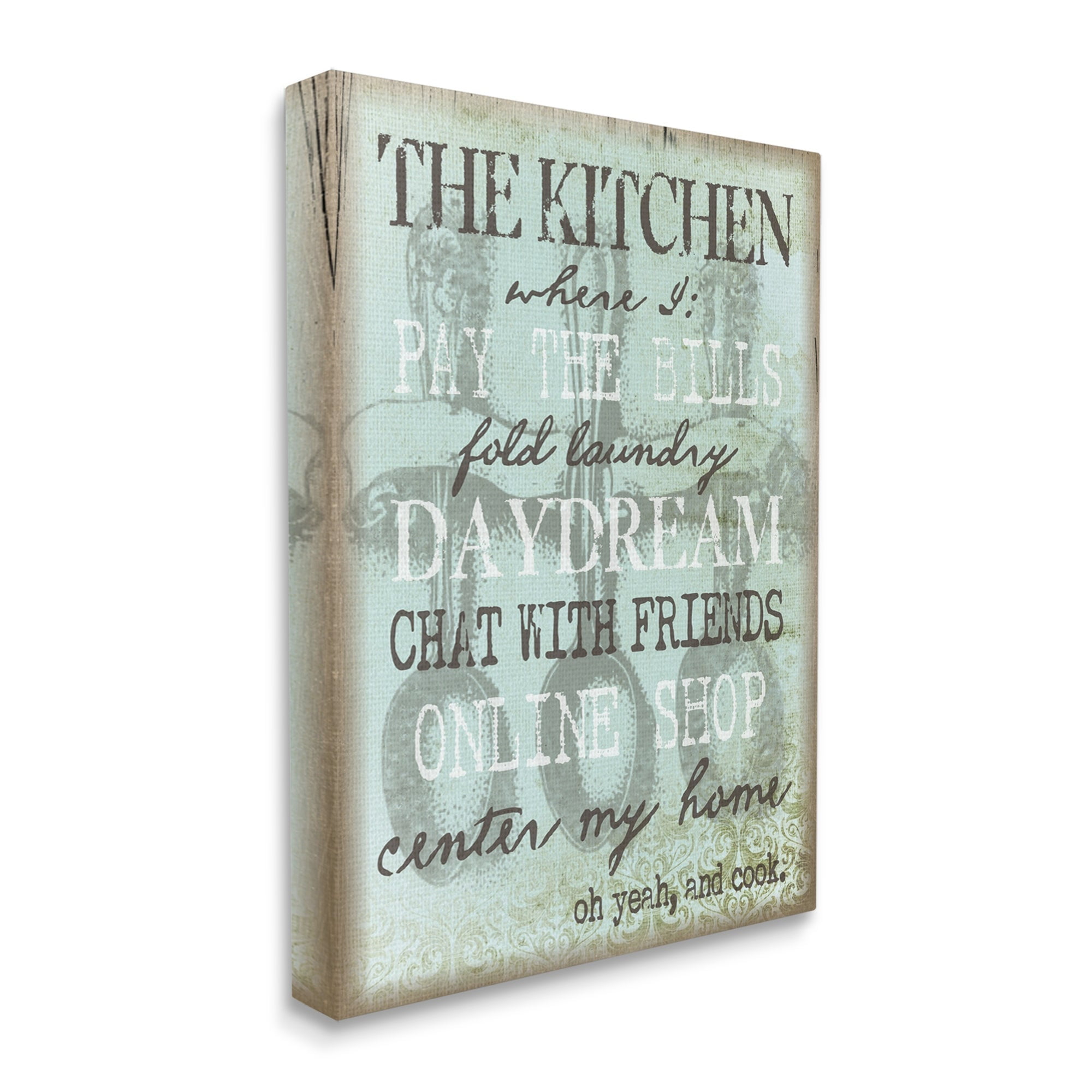 Stupell Industries Humorous Kitchen List Sign Vintage Weathered Style Graphic Art Gallery Wrapped Canvas Print Wall Art, Design by Graffitee Studios