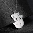 thumbnail image 4 of Koala Bear Mom And Koala Kid Pendant Necklace Stainless Steel Lovely Animal Charm Silver Clavicle Chain For Women Girls Gifts Banmo, 4 of 4