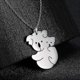 thumbnail image 4 of Koala Bear Mom And Koala Kid Pendant Necklace Stainless Steel Lovely Animal Charm Silver Clavicle Chain For Women Girls Gifts Banmo, 4 of 4